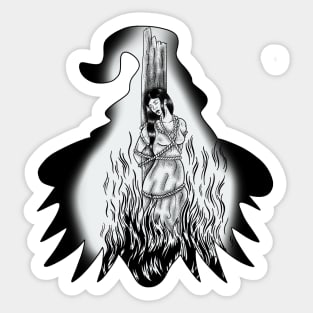 witch burning Sticker